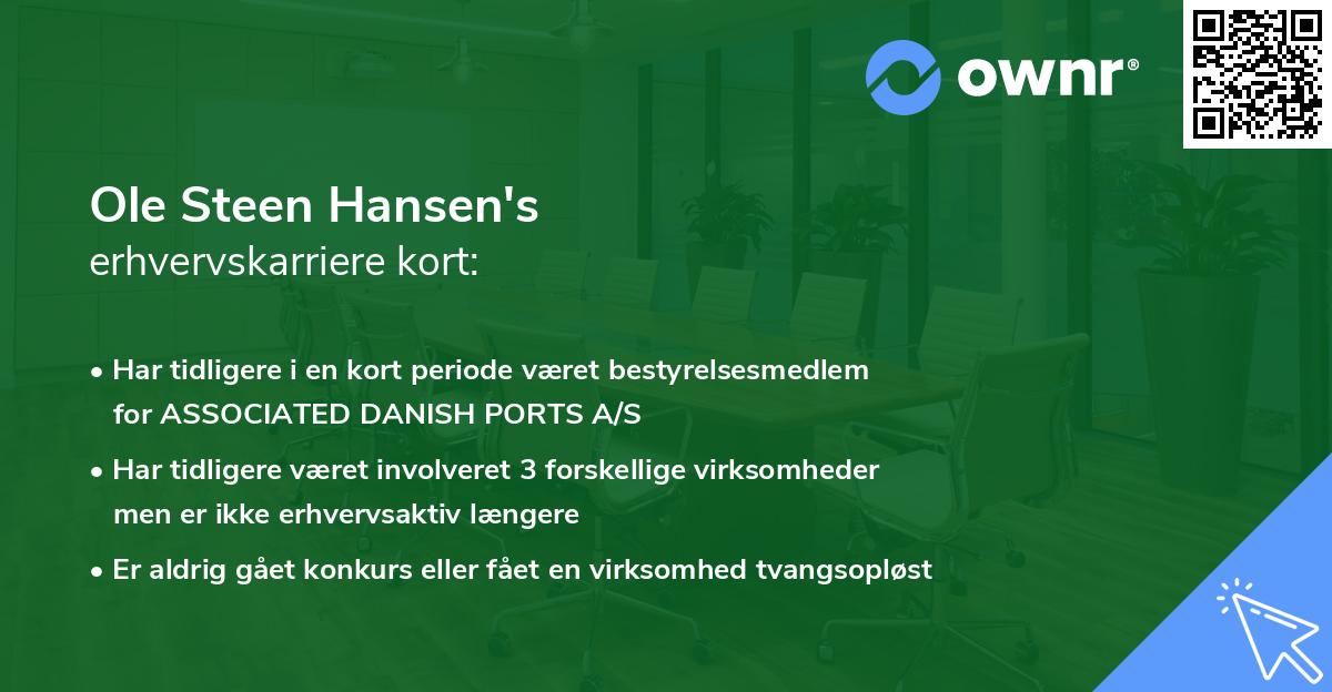 Ole Steen Hansen's erhvervskarriere kort