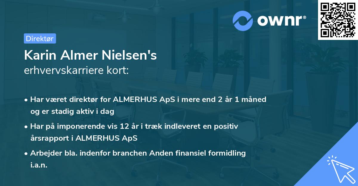 Karin Almer Nielsen's erhvervskarriere kort