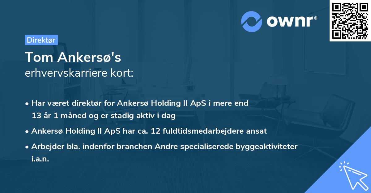 Tom Ankersø's erhvervskarriere kort