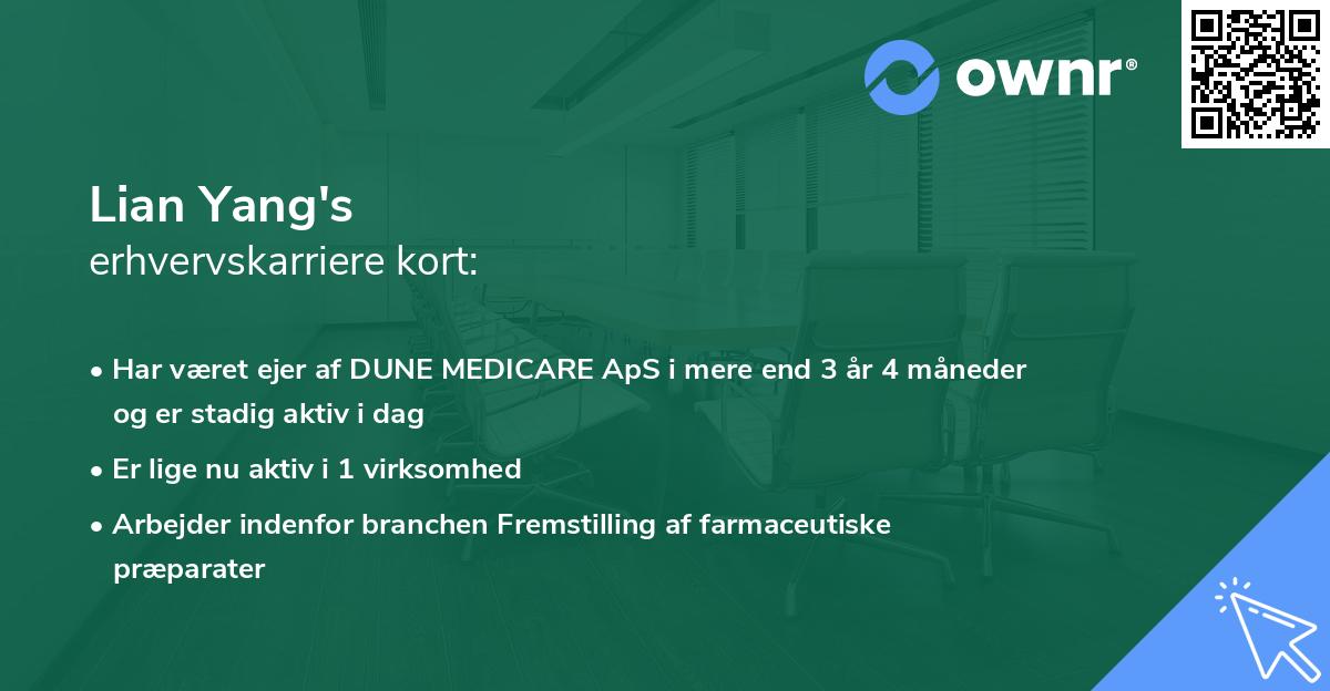 Lian Yang's erhvervskarriere kort