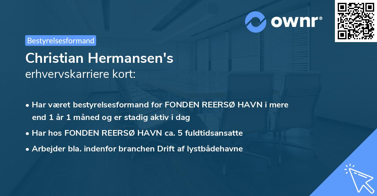 Christian Hermansen's erhvervskarriere kort