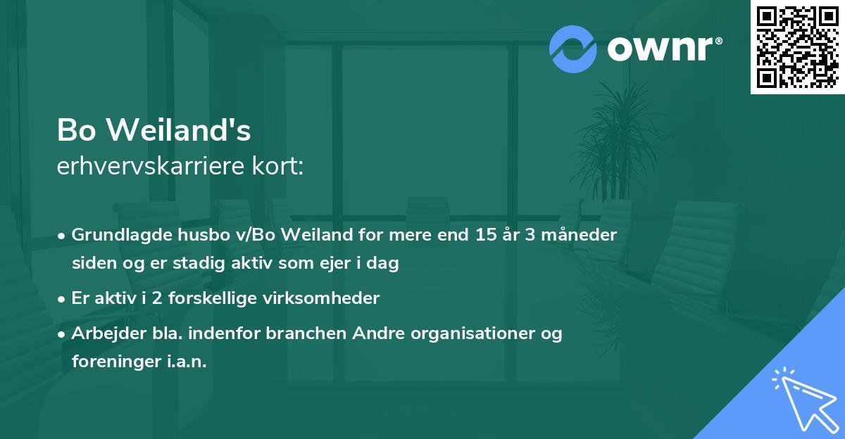 Bo Weiland's erhvervskarriere kort