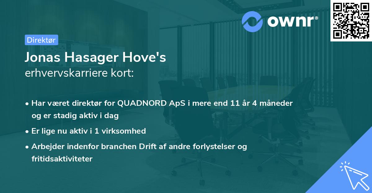 Jonas Hasager Hove's erhvervskarriere kort