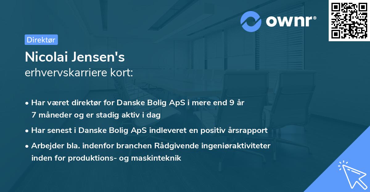 Nicolai Jensen's erhvervskarriere kort