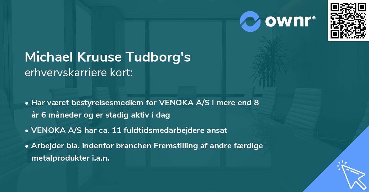 Michael Kruuse Tudborg's erhvervskarriere kort