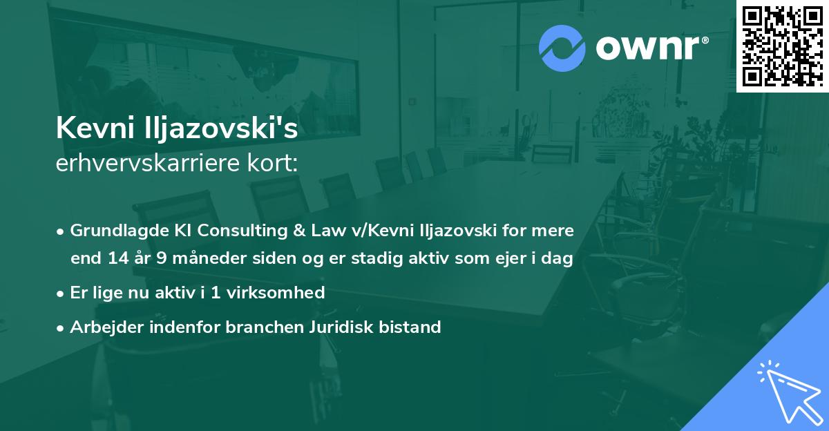 Kevni Iljazovski's erhvervskarriere kort