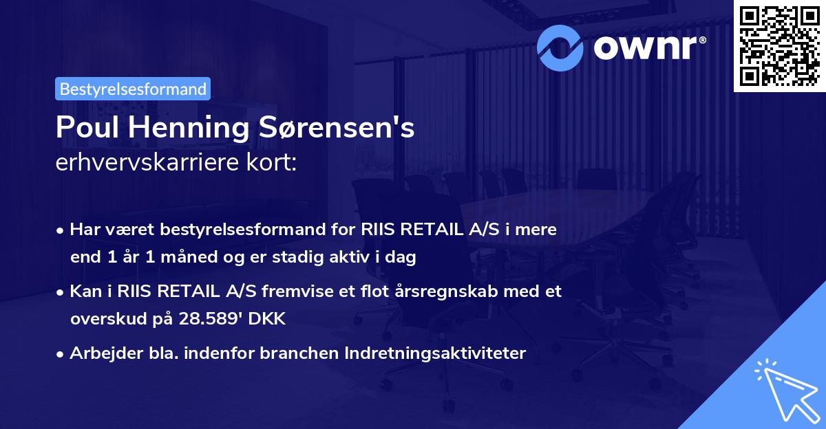 Poul Henning Sørensen's erhvervskarriere kort