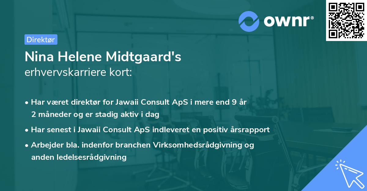 Nina Helene Midtgaard's erhvervskarriere kort