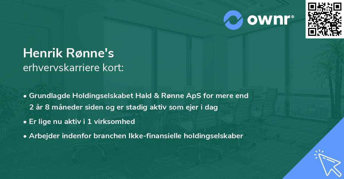 Henrik Rønne's erhvervskarriere kort