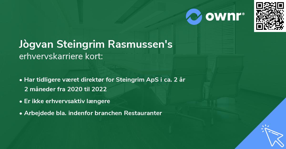 Jògvan Steingrim Rasmussen's erhvervskarriere kort