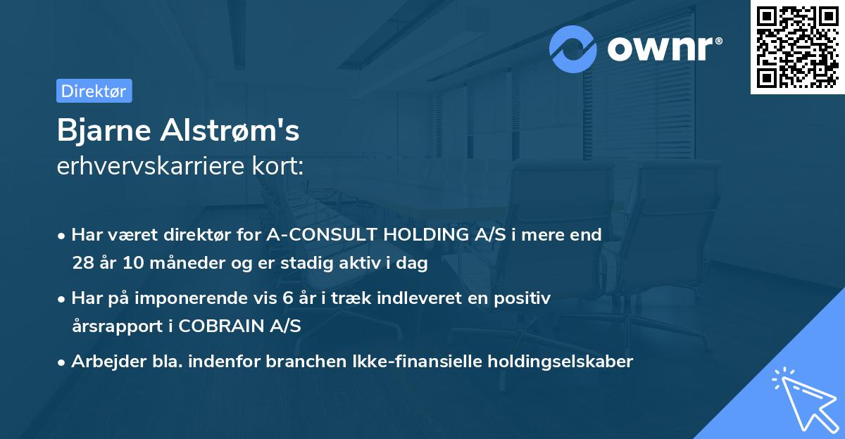Bjarne Alstrøm's erhvervskarriere kort