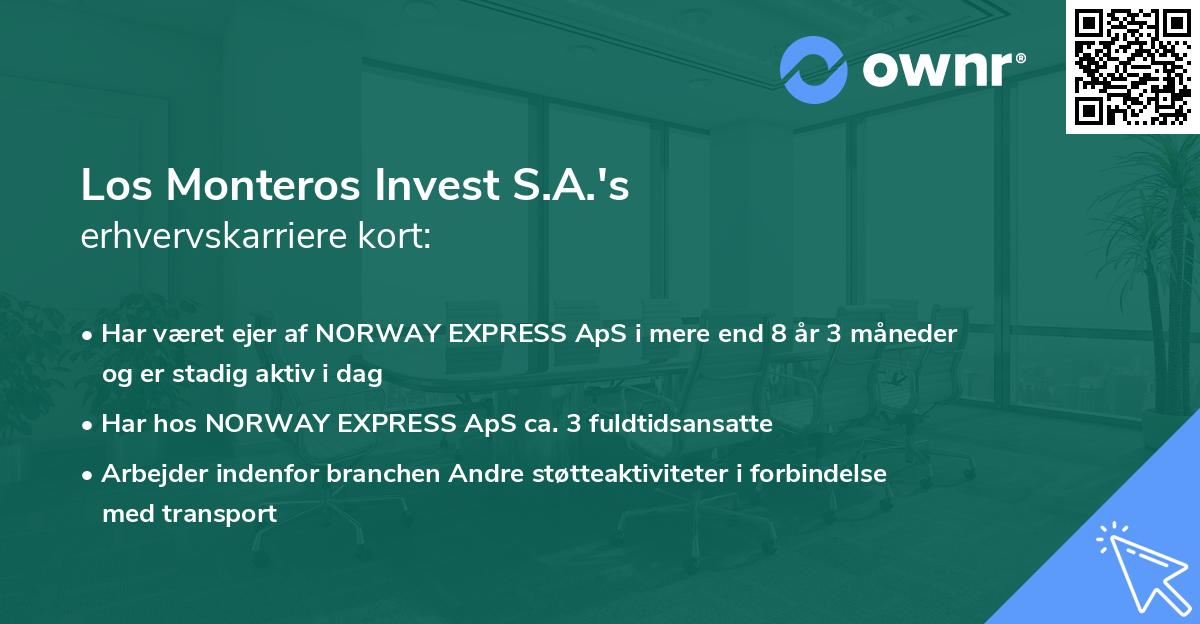 Los Monteros Invest S.A.'s erhvervskarriere kort