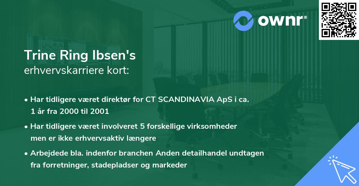 Trine Ring Ibsen's erhvervskarriere kort