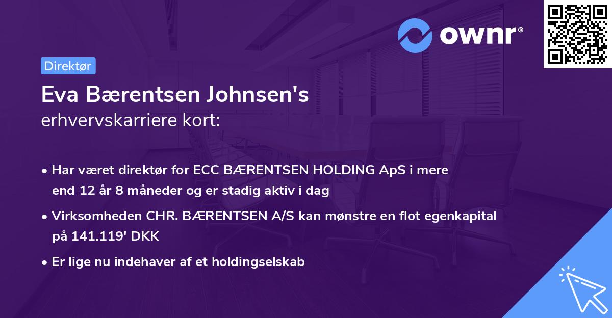 Eva Bærentsen Johnsen's erhvervskarriere kort