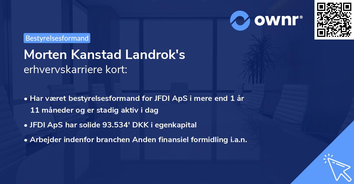 Morten Kanstad Landrok's erhvervskarriere kort