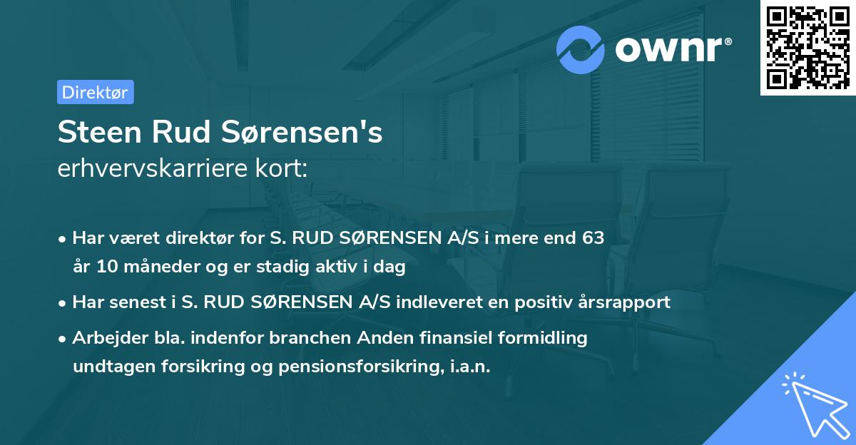 Steen Rud Sørensen's erhvervskarriere kort