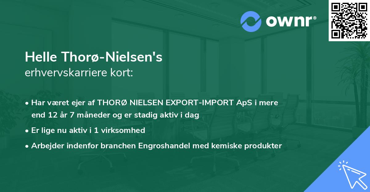 Helle Thorø-Nielsen's erhvervskarriere kort