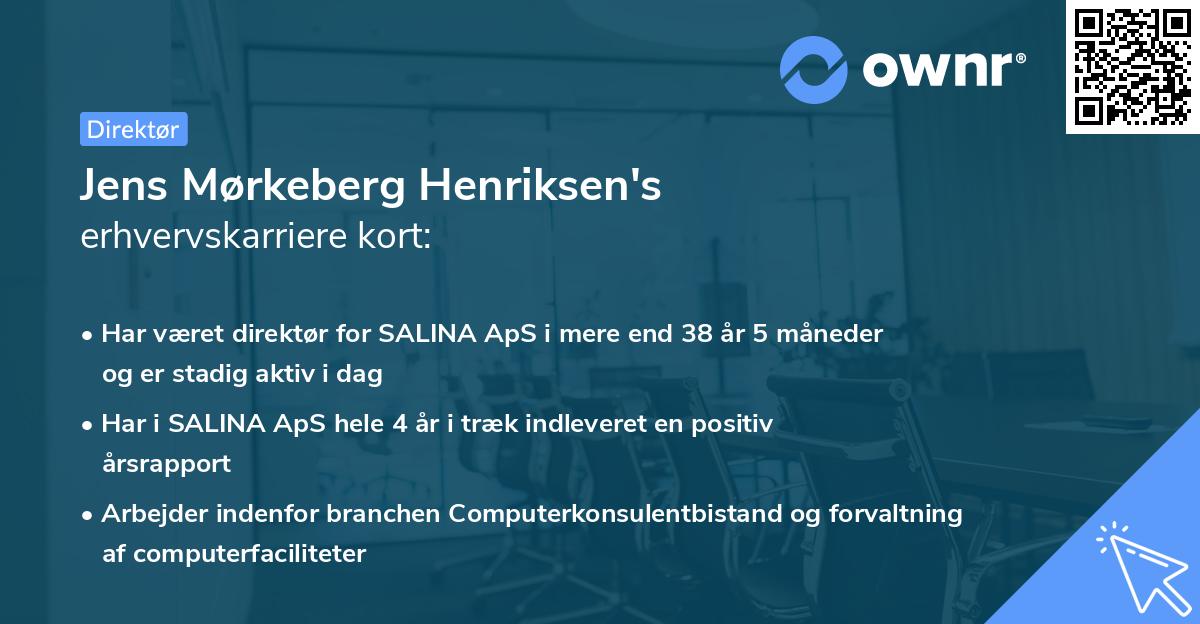 Jens Mørkeberg Henriksen's erhvervskarriere kort