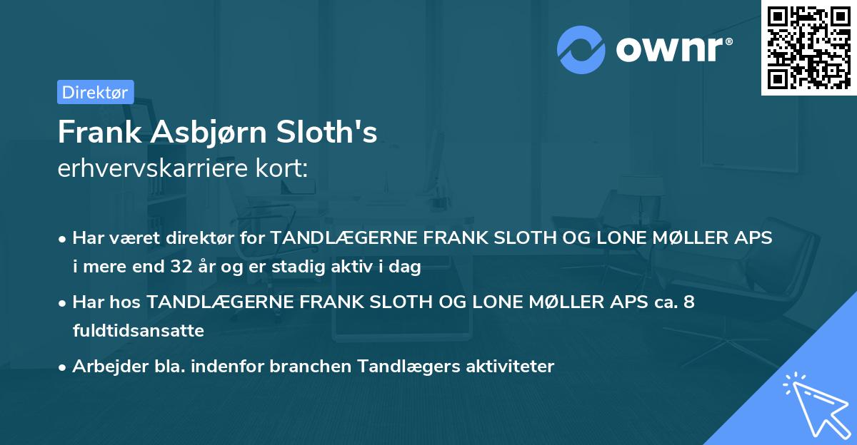 Frank Asbjørn Sloth's erhvervskarriere kort