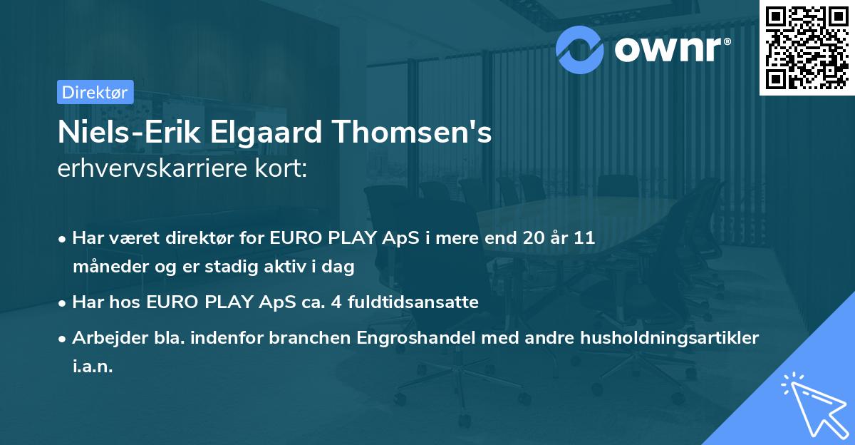 Niels-Erik Elgaard Thomsen's erhvervskarriere kort