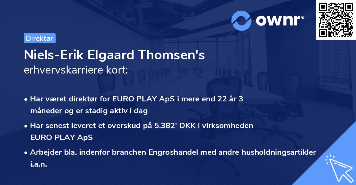 Niels-Erik Elgaard Thomsen's erhvervskarriere kort