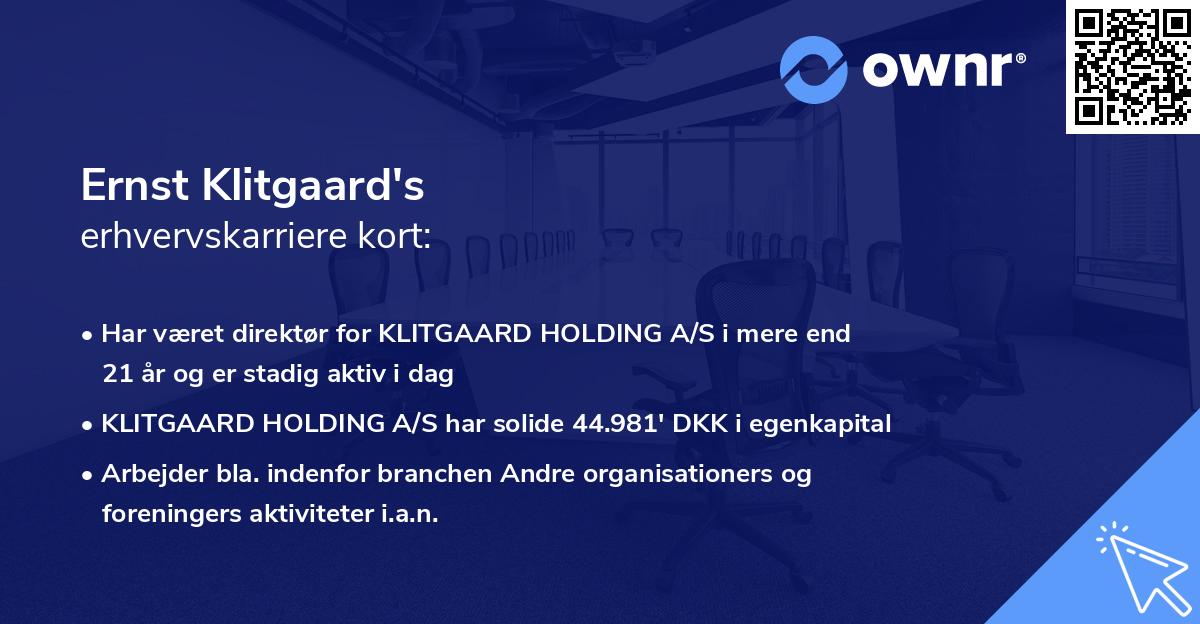Ernst Klitgaard's erhvervskarriere kort