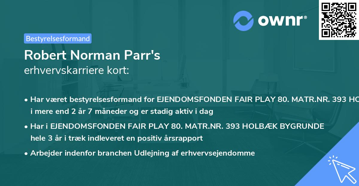 Robert Norman Parr's erhvervskarriere kort