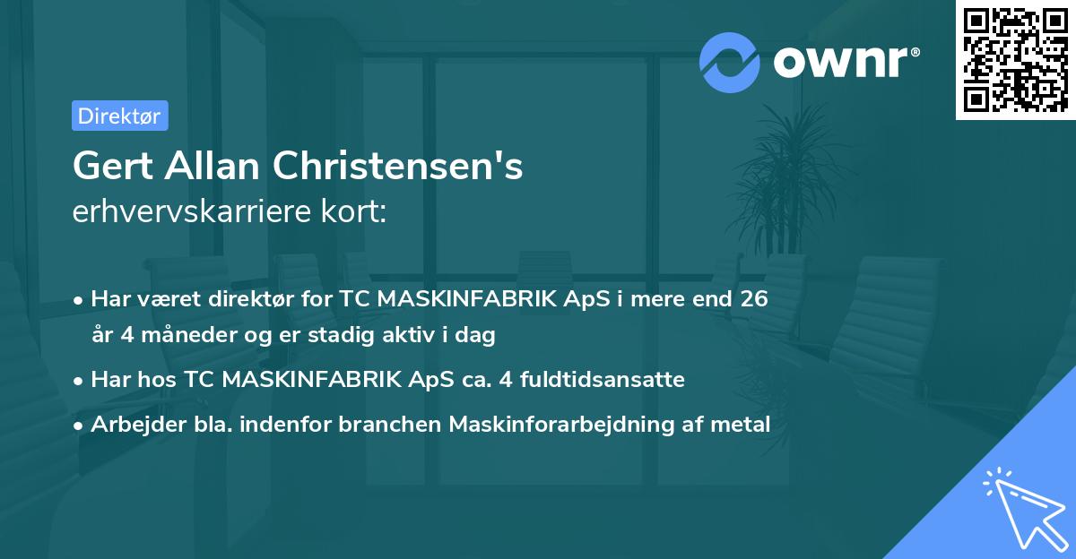 Gert Allan Christensen's erhvervskarriere kort