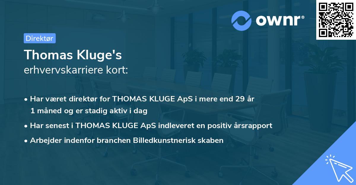 Thomas Kluge's erhvervskarriere kort