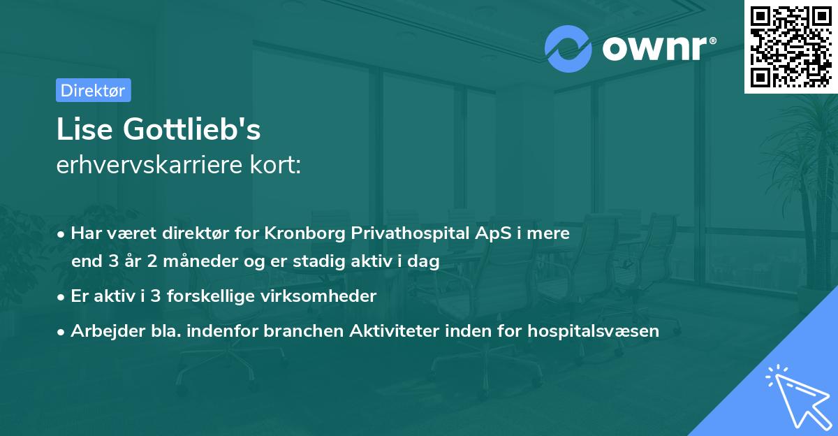 Lise Gottlieb's erhvervskarriere kort