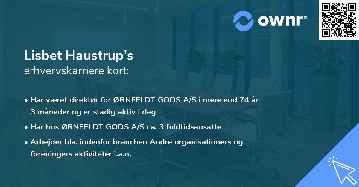 Lisbet Haustrup's erhvervskarriere kort