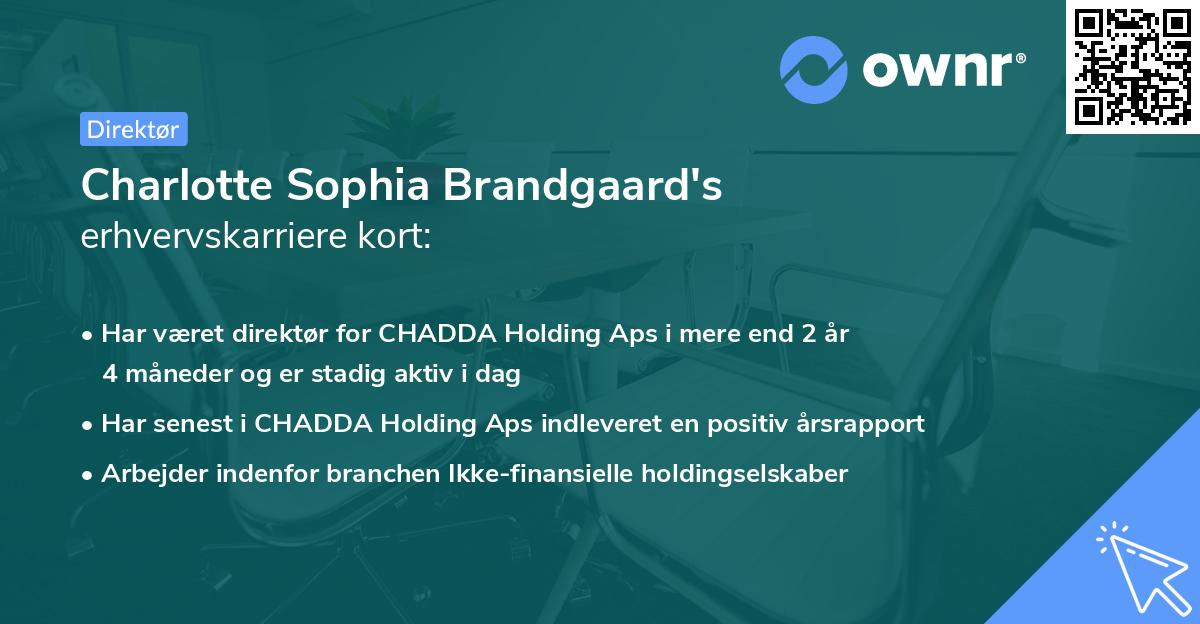 Charlotte Sophia Brandgaard's erhvervskarriere kort