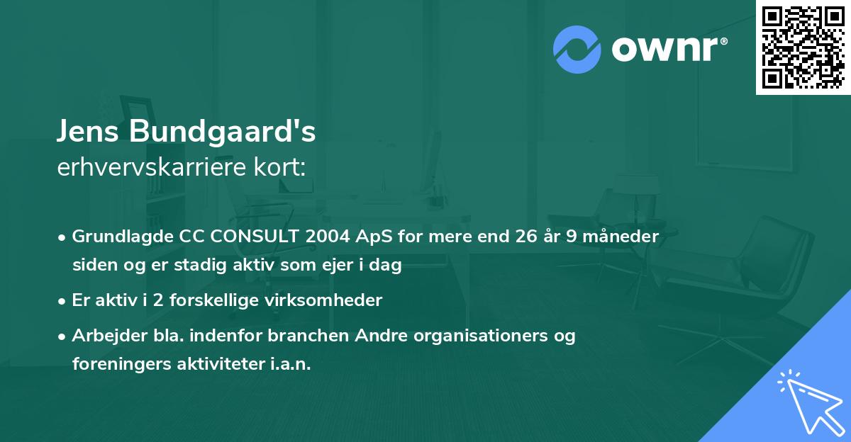 Jens Bundgaard's erhvervskarriere kort