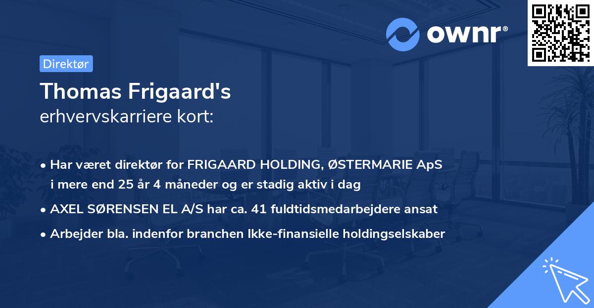 Thomas Frigaard's erhvervskarriere kort