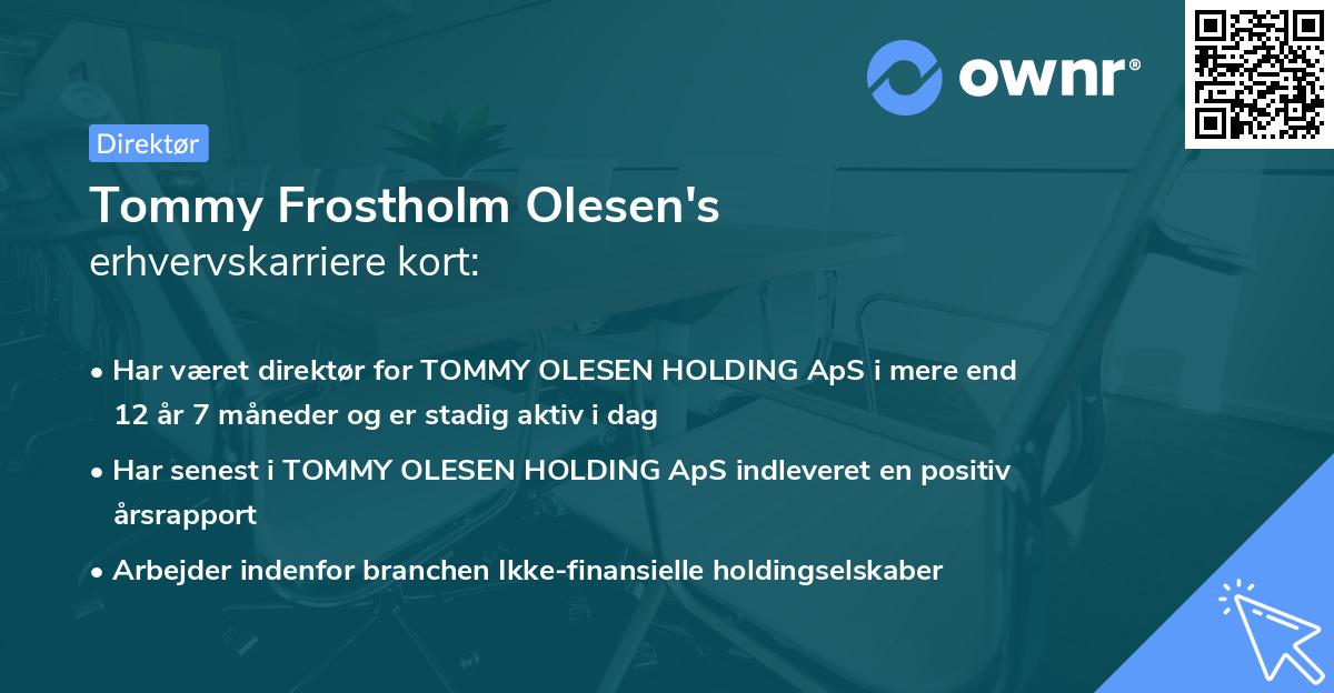 Tommy Frostholm Olesen's erhvervskarriere kort