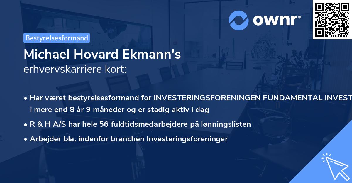 Michael Hovard Ekmann's erhvervskarriere kort