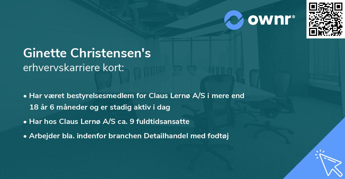 Ginette Christensen's erhvervskarriere kort
