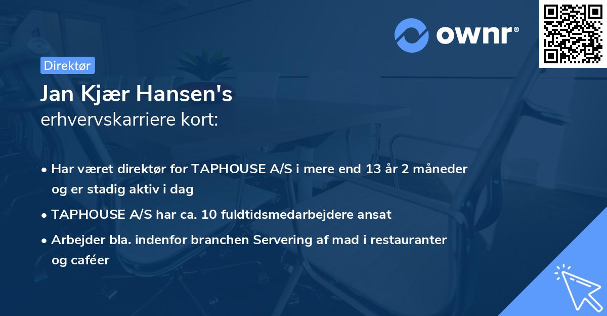 Jan Kjær Hansen's erhvervskarriere kort