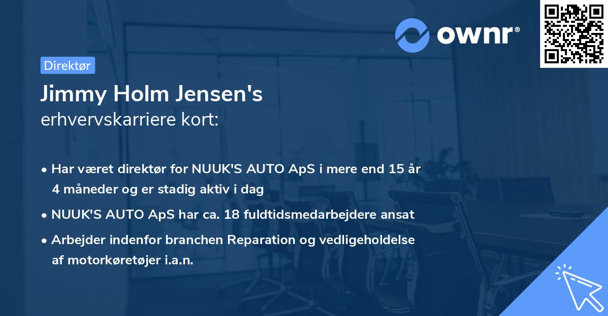 Jimmy Holm Jensen's erhvervskarriere kort