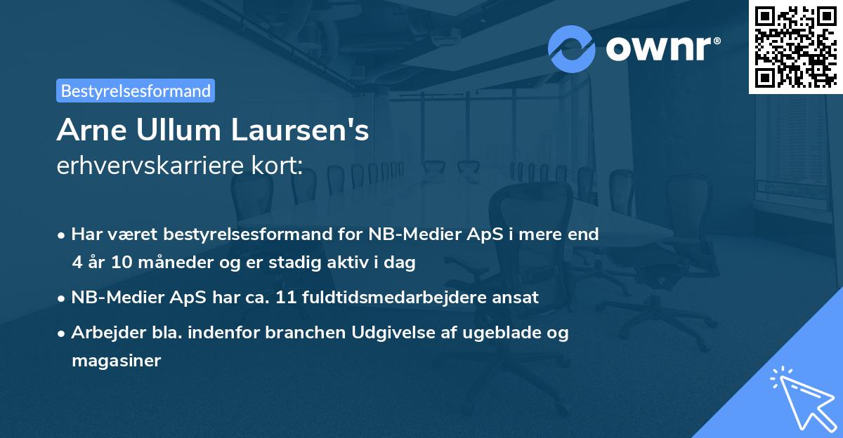 Arne Ullum Laursen's erhvervskarriere kort