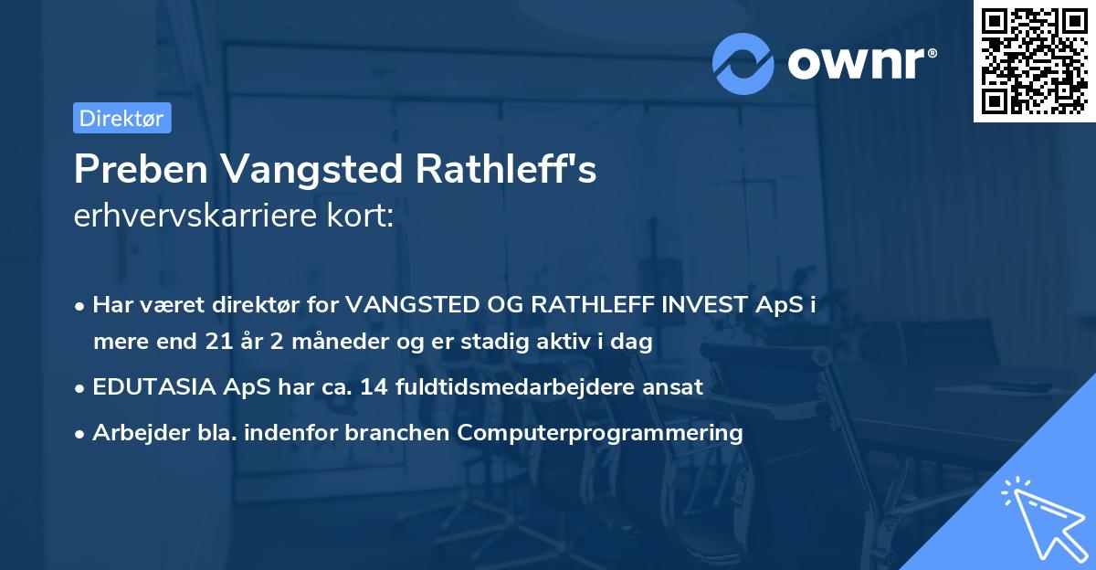 Preben Vangsted Rathleff's erhvervskarriere kort