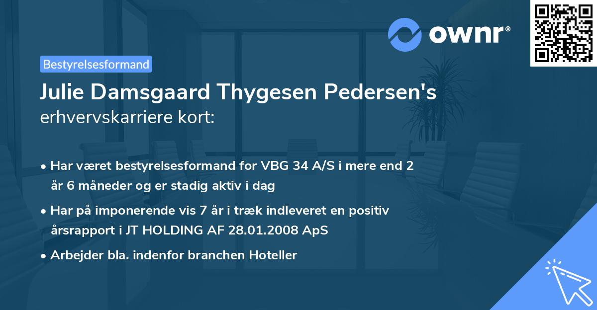 Julie Damsgaard Thygesen Pedersen's erhvervskarriere kort