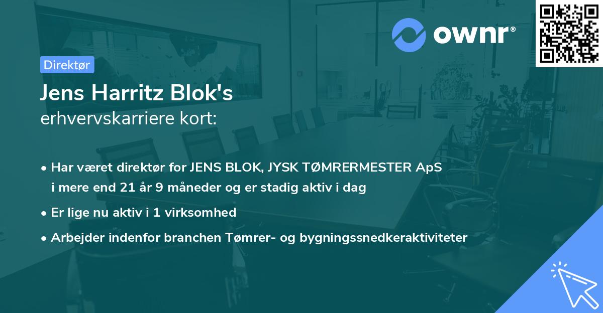 Jens Harritz Blok's erhvervskarriere kort
