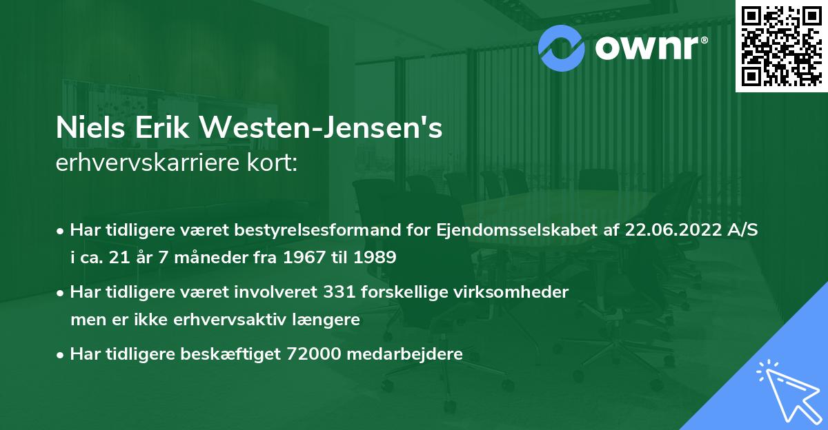 Niels Erik Westen-Jensen's erhvervskarriere kort