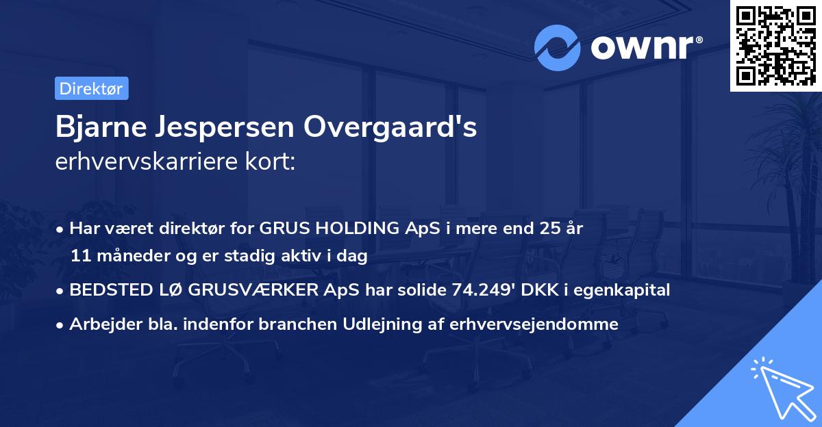 Bjarne Jespersen Overgaard's erhvervskarriere kort