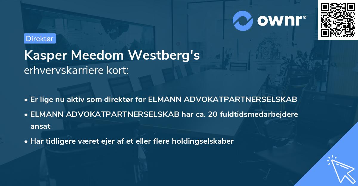 Kasper Meedom Westberg's erhvervskarriere kort