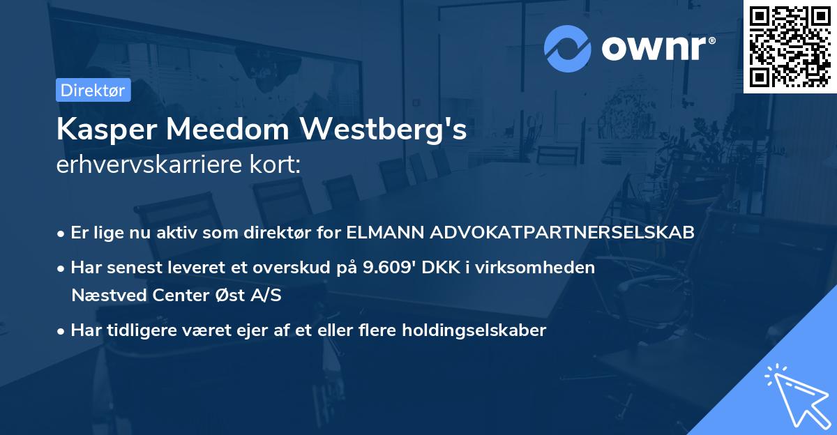 Kasper Meedom Westberg's erhvervskarriere kort