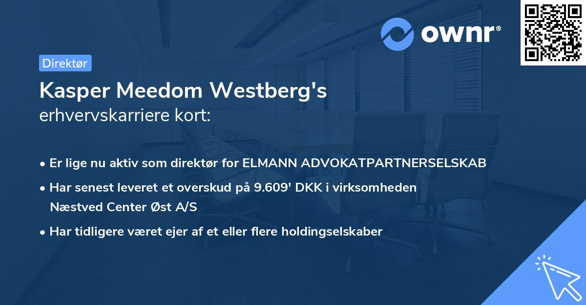 Kasper Meedom Westberg's erhvervskarriere kort