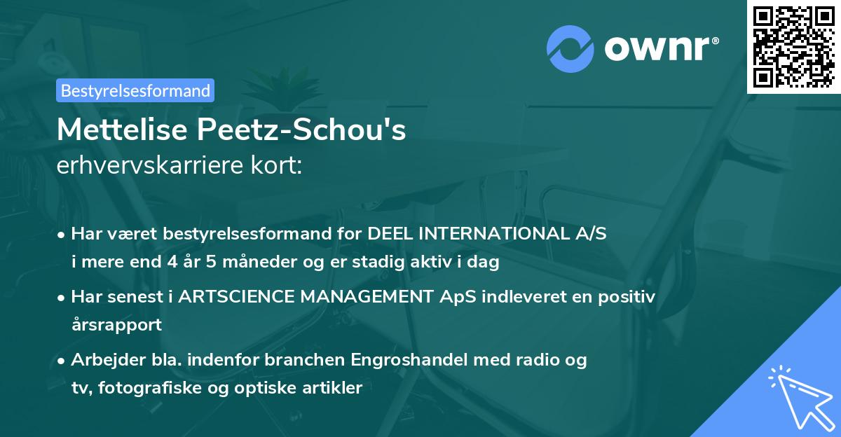 Mettelise Peetz-Schou's erhvervskarriere kort