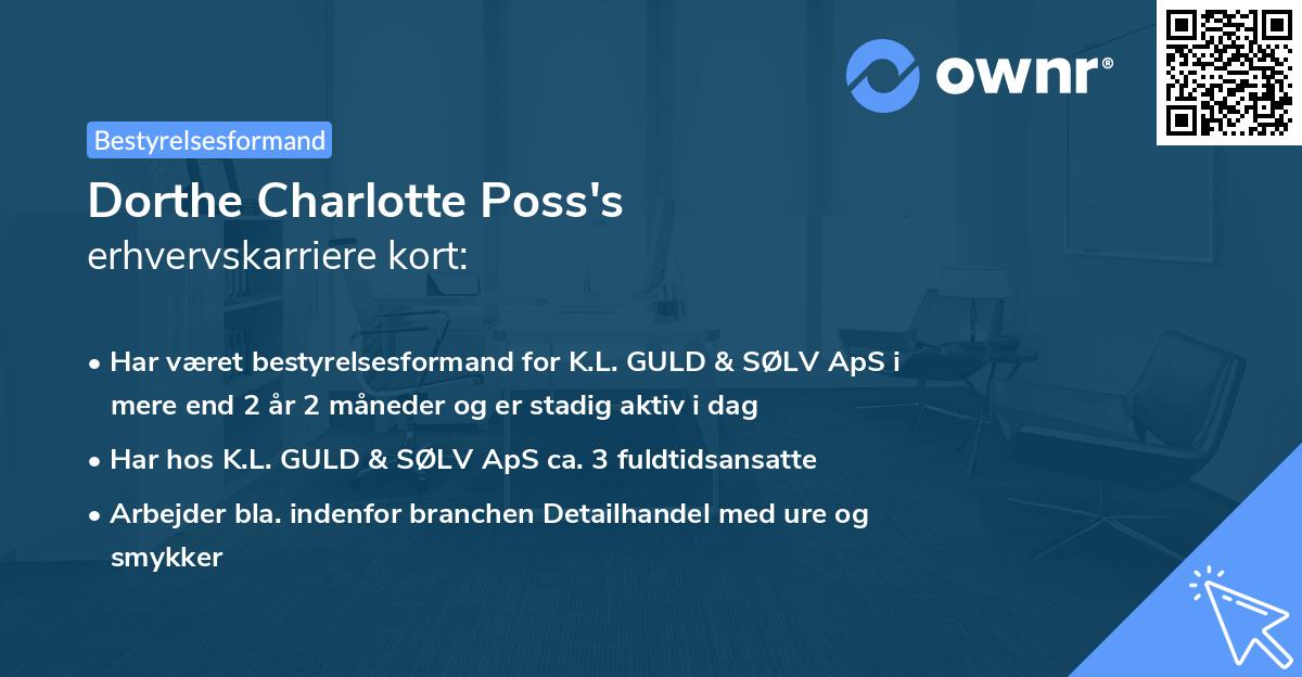 Dorthe Charlotte Poss's erhvervskarriere kort